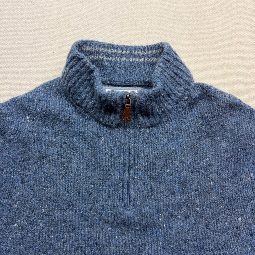 Jos. A. Bank 1905 Mens Blue Merino Wool Alpaca Blend Quarter Zip‎ Sweater Medium - Picture 16 of 16